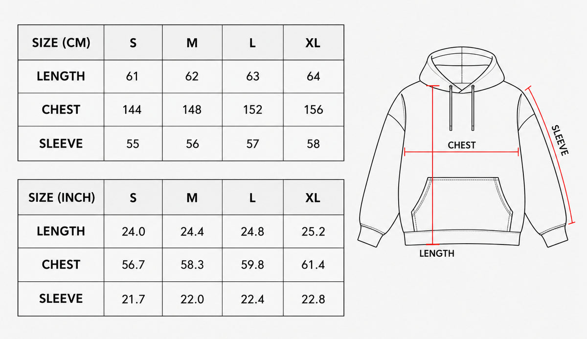 Product size chart