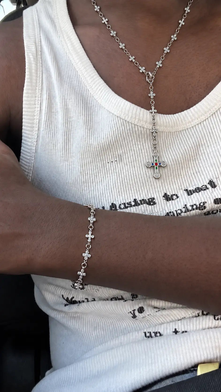 AZELIA® “CROSS LINK” BRACELET SILVER