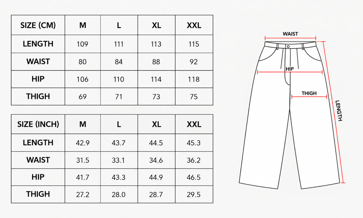 Product size chart