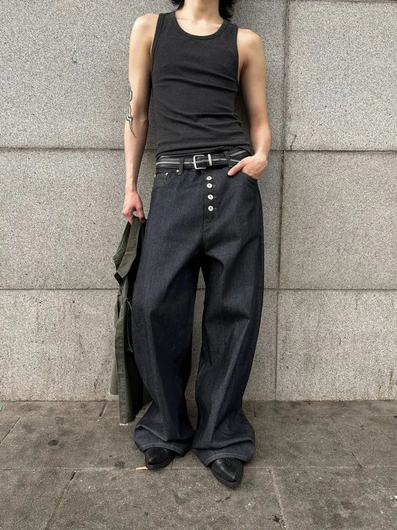 AZELIA© "BLACK" RAW DENIM JEANS