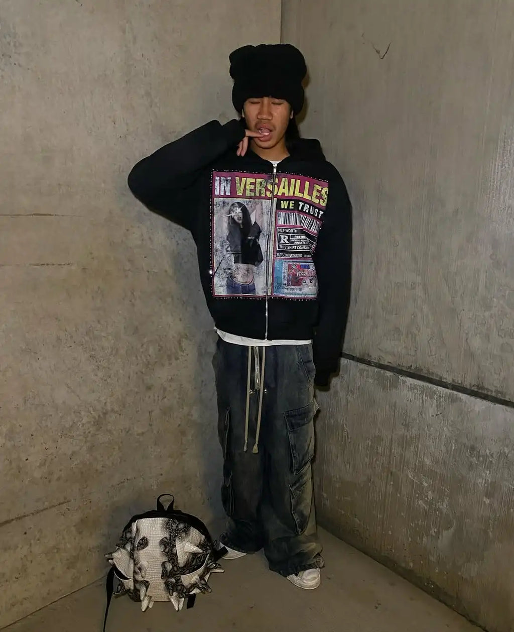 AZELIA© "BLACK" RESTRICTED ZIPUP