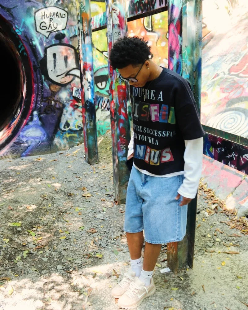 AZELIA© "BORN MISFIT" LAYERED TEE