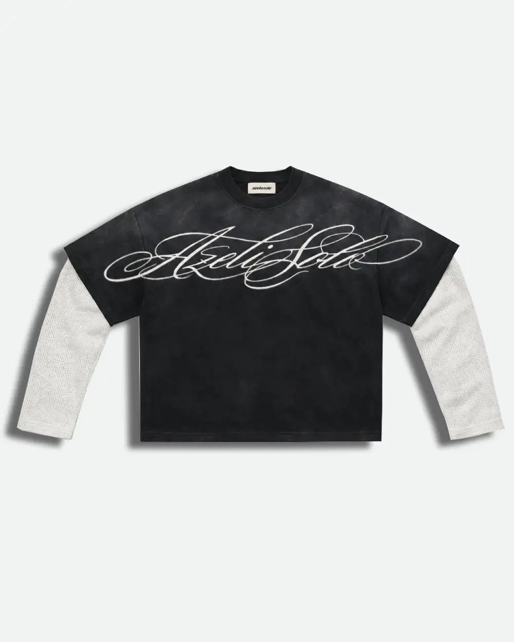 AZELIA© BLACK "WAFFLE" DOUBLE LONGSLEEVE